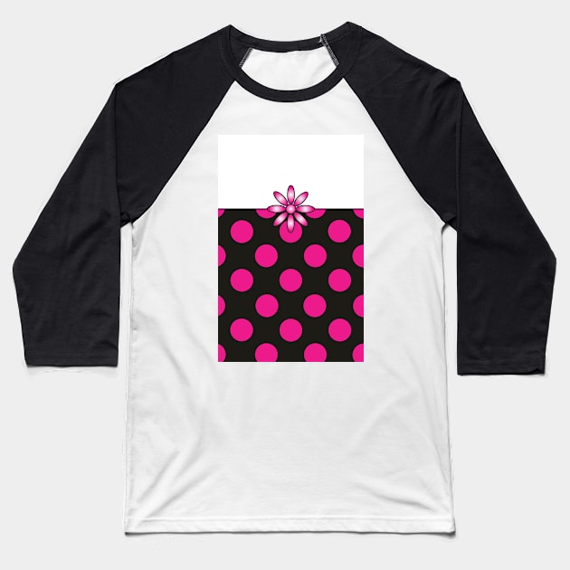 The Katy Phone / Pink Peppermint Polka Dot Parfait Baseball T-Shirt by srwdesign